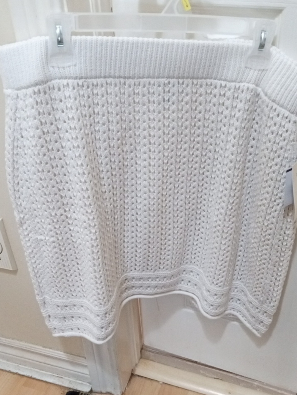 White Crochet Knit Women's Skirt